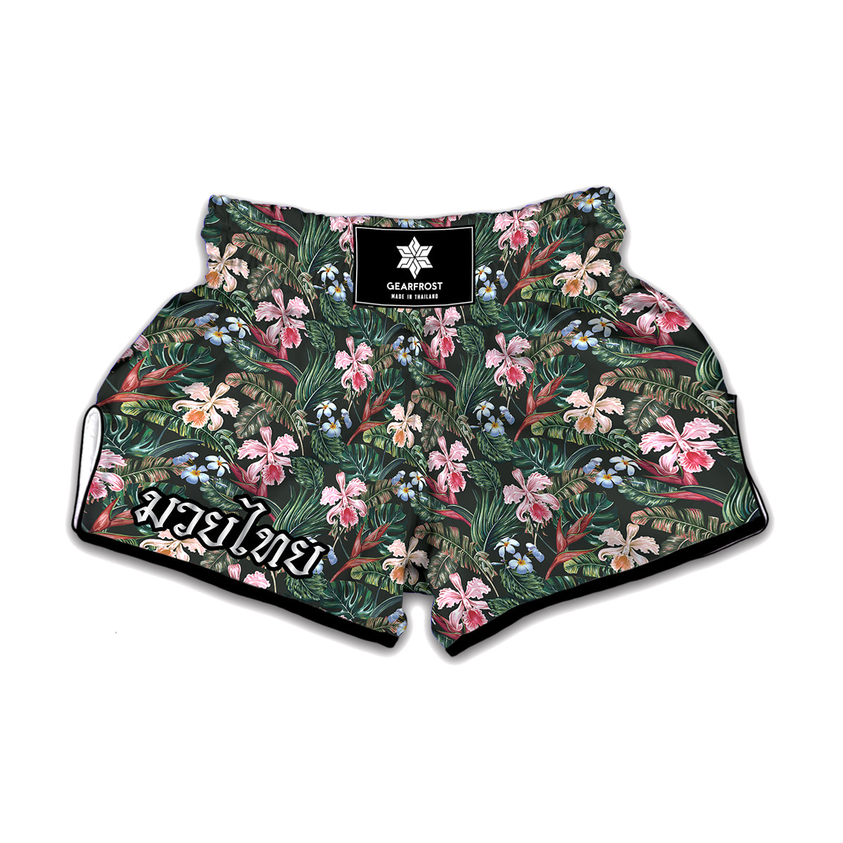 Vintage Tropical Exotic Hawaiian Print Muay Thai Boxing Shorts