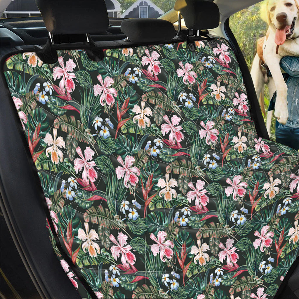 Vintage Tropical Exotic Hawaiian Print Pet Car Back Seat Cover