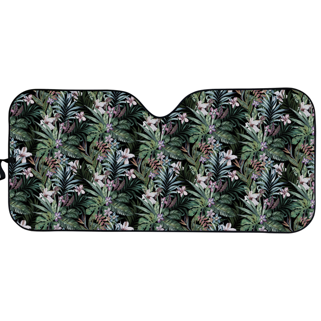 Vintage Tropical Floral Print Car Sun Shade