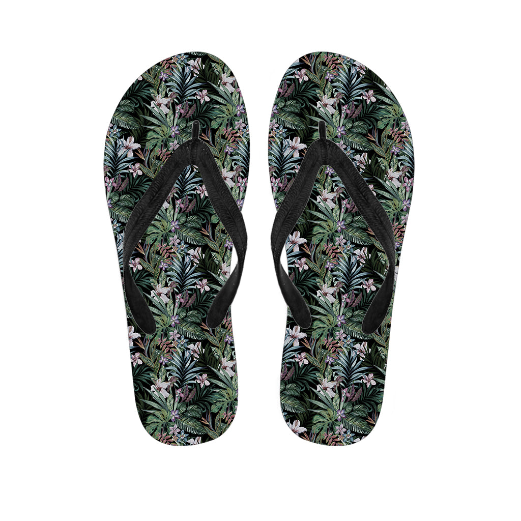 Vintage Tropical Floral Print Flip Flops