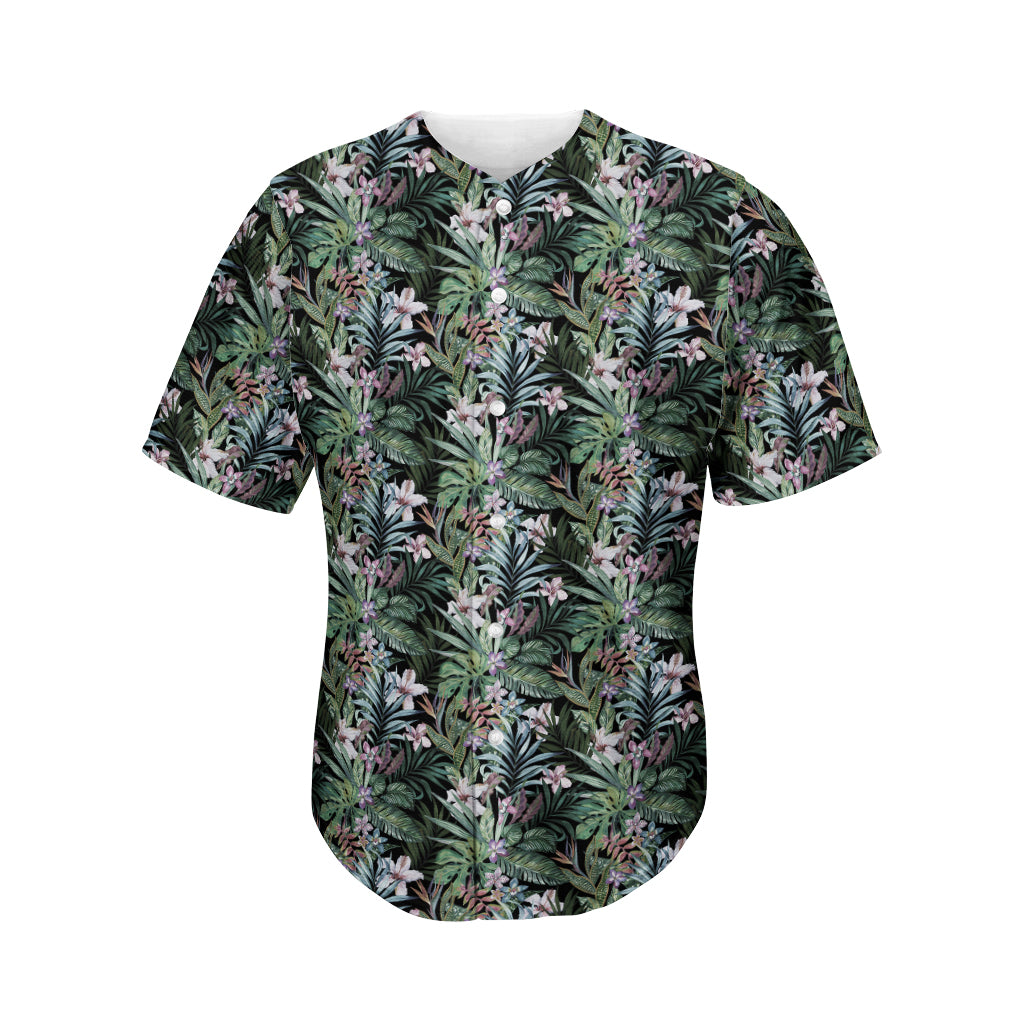 Vintage Tropical Floral Print Men's Baseball Jersey