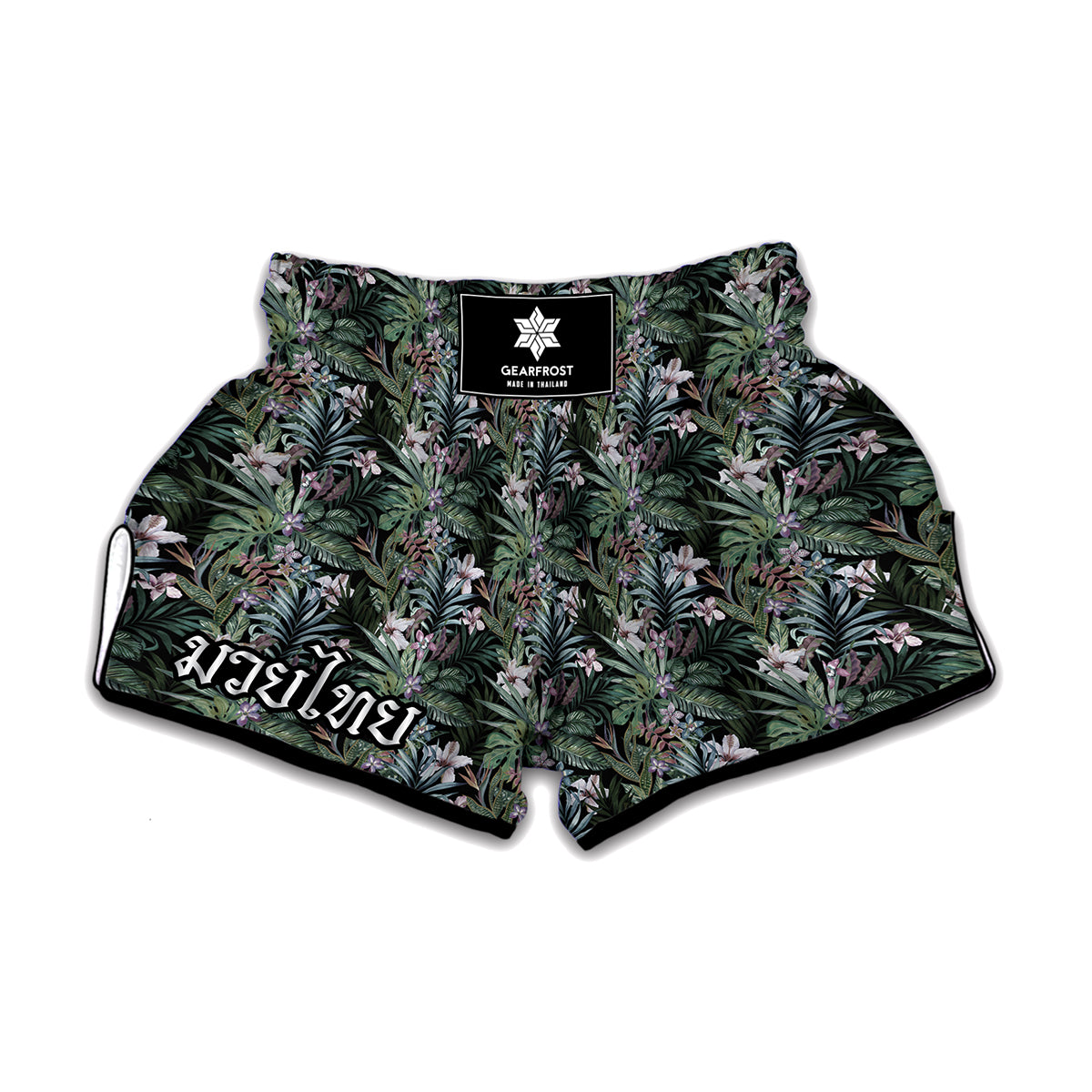 Vintage Tropical Floral Print Muay Thai Boxing Shorts