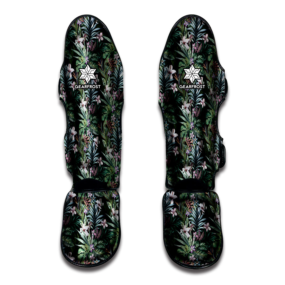 Vintage Tropical Floral Print Muay Thai Shin Guards