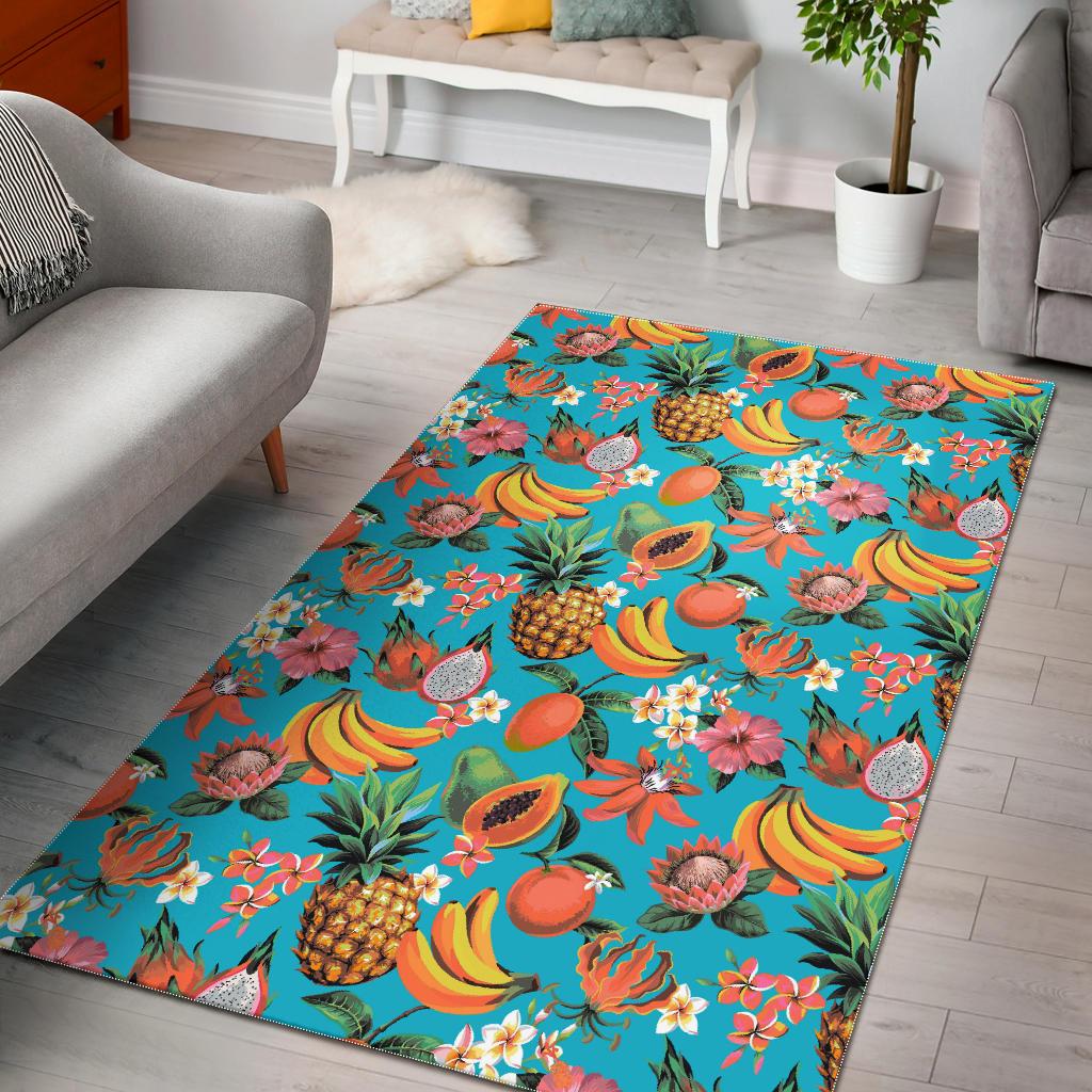 Vintage Tropical Fruits Pattern Print Area Rug