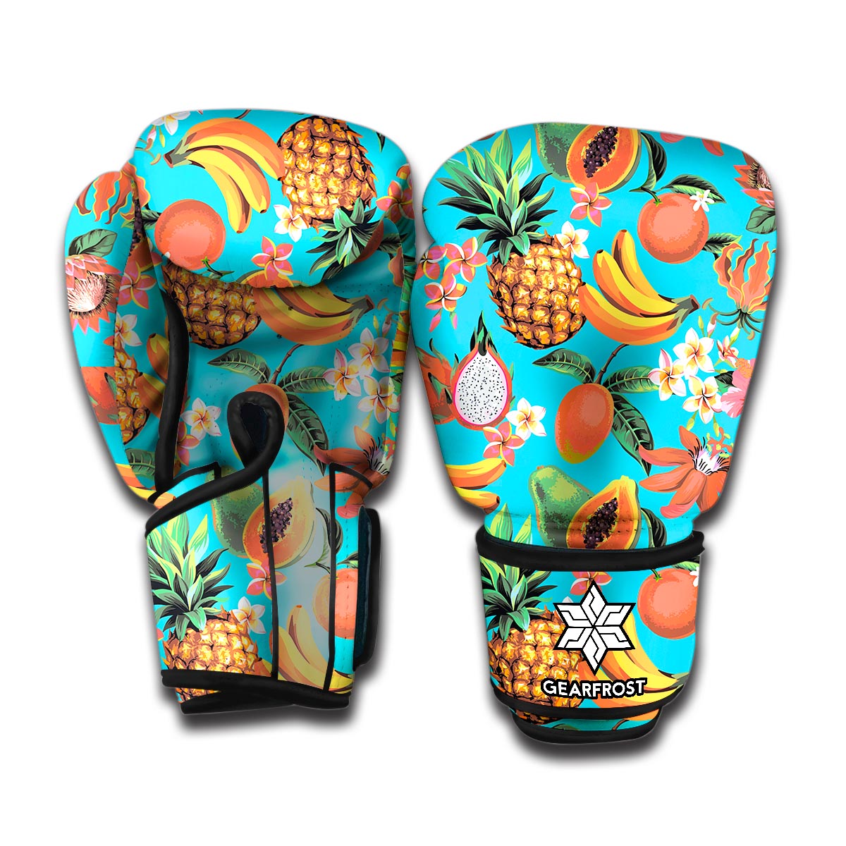 Vintage Tropical Fruits Pattern Print Boxing Gloves