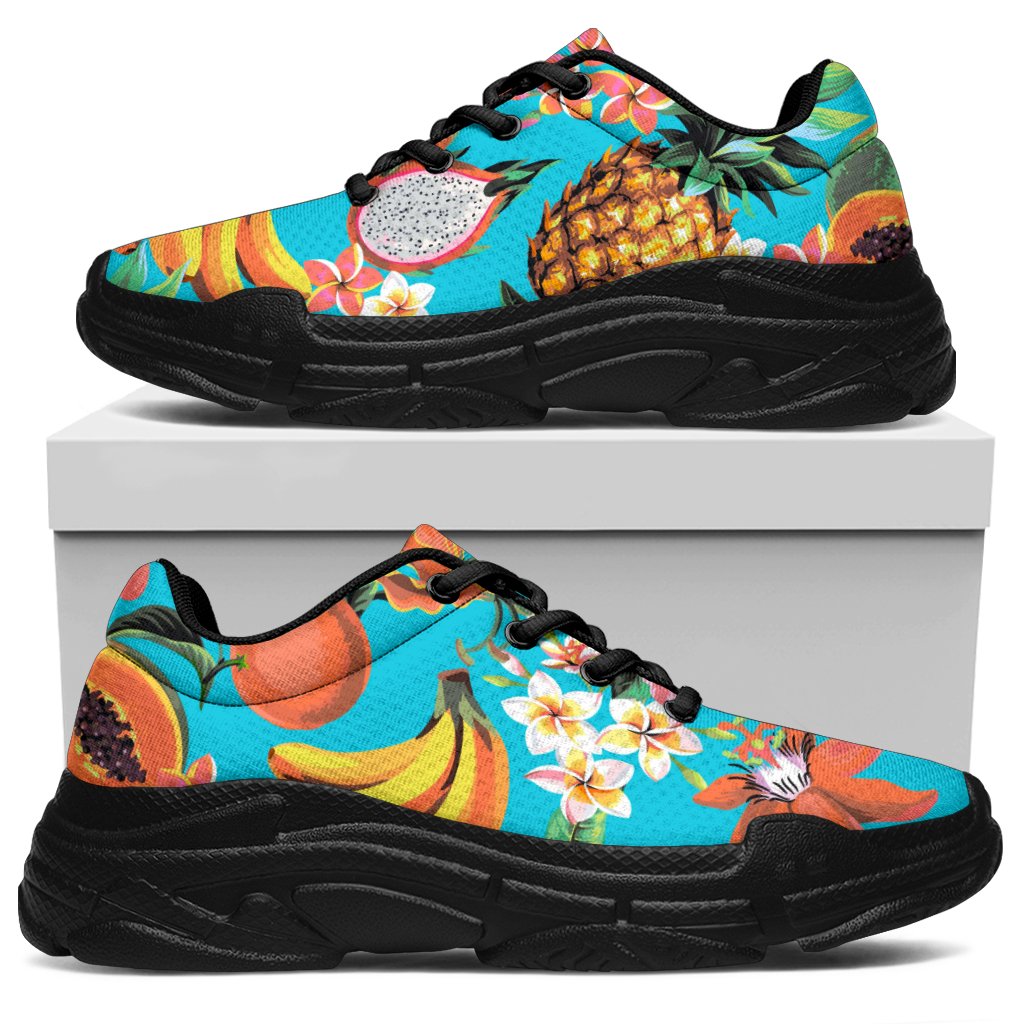 Vintage Tropical Fruits Pattern Print Chunky Sneakers