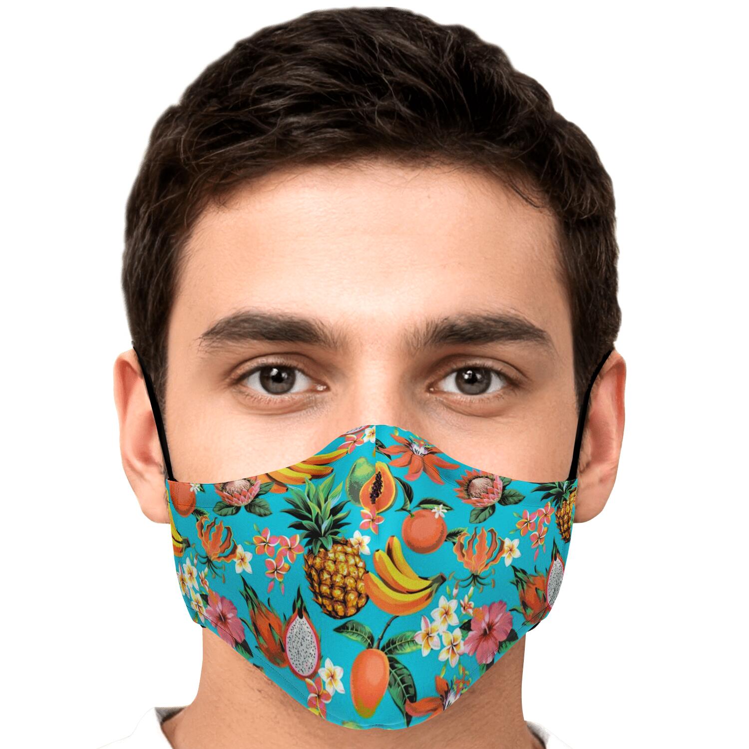 Vintage Tropical Fruits Pattern Print Face Mask