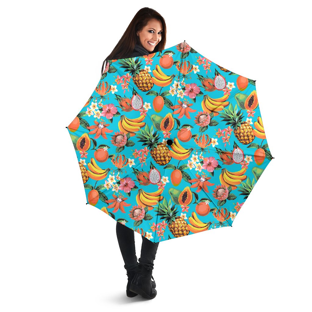 Vintage Tropical Fruits Pattern Print Foldable Umbrella