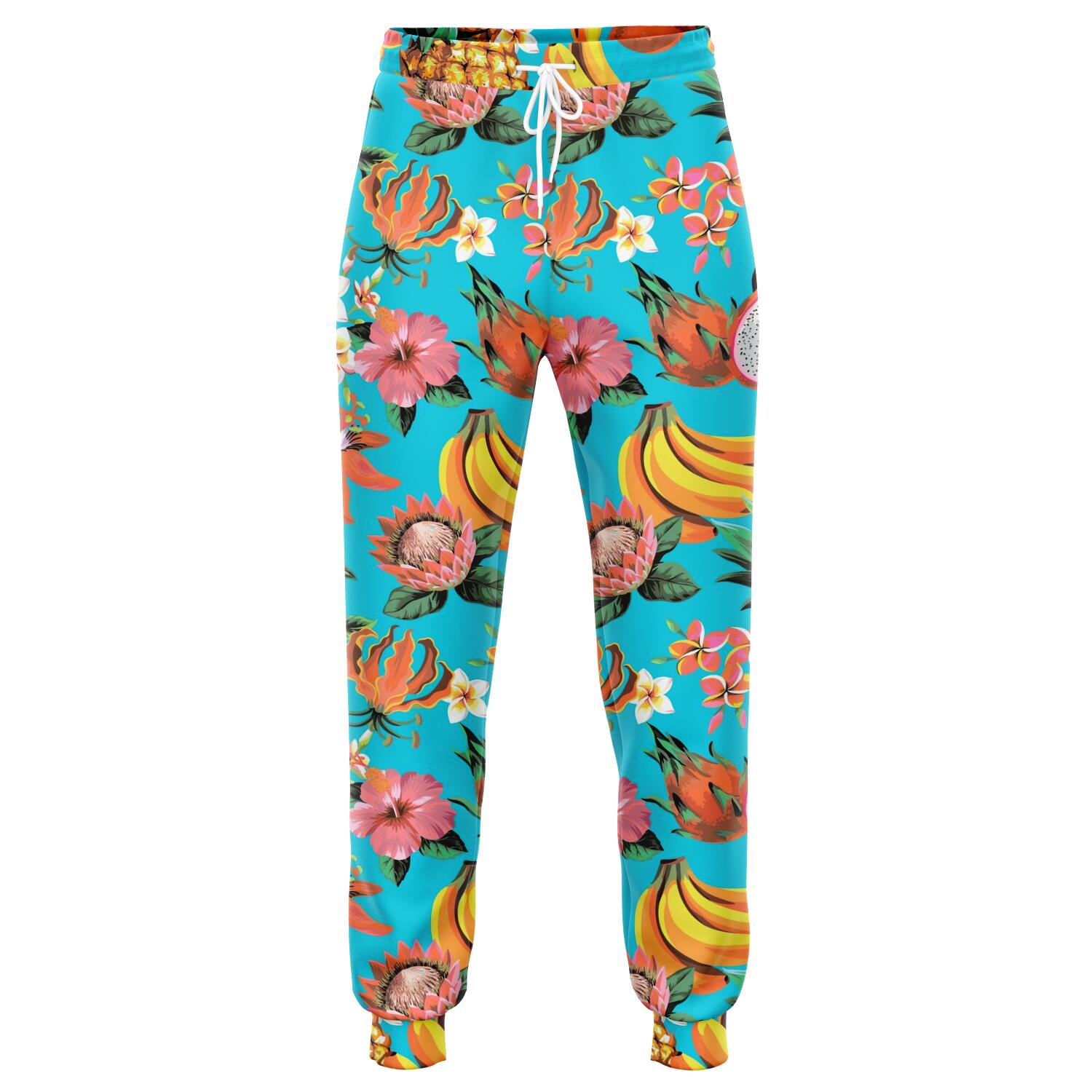 Vintage Tropical Fruits Pattern Print Jogger Pants