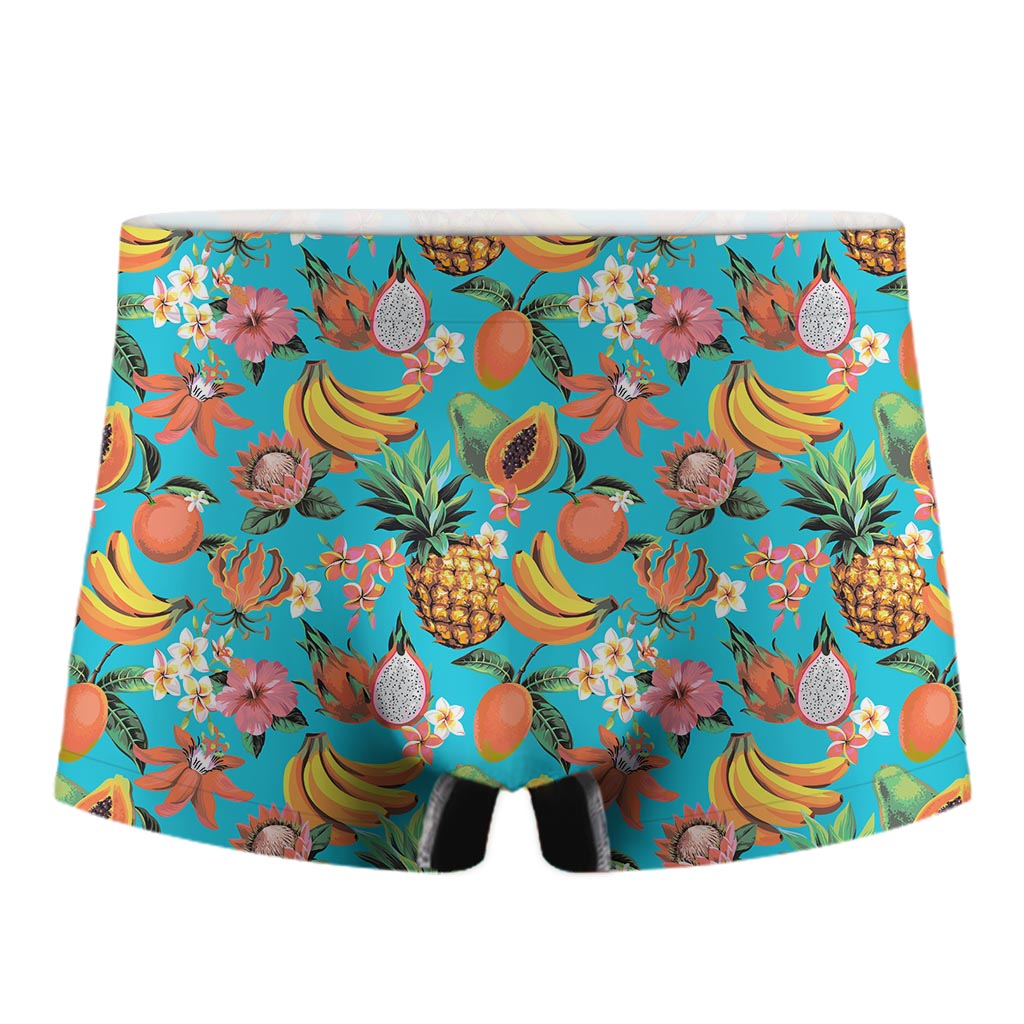 Vintage Tropical Fruits Pattern Print Men's Boxer Briefs