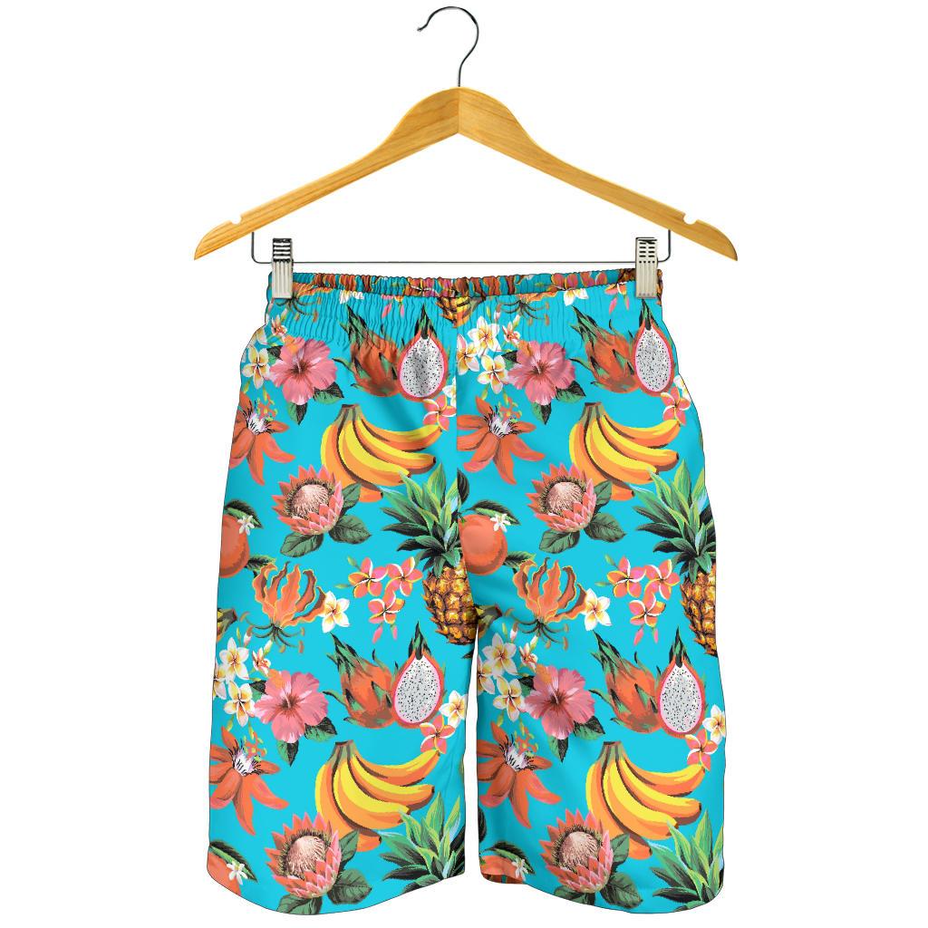 Vintage Tropical Fruits Pattern Print Men's Shorts