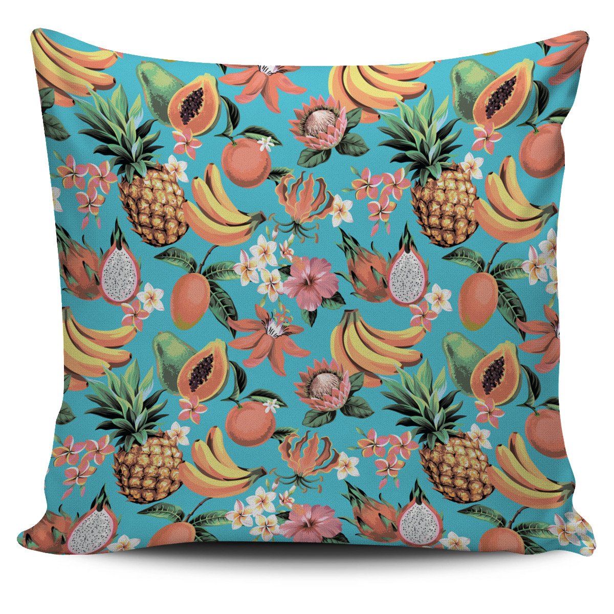 Vintage Tropical Fruits Pattern Print Pillow Cover