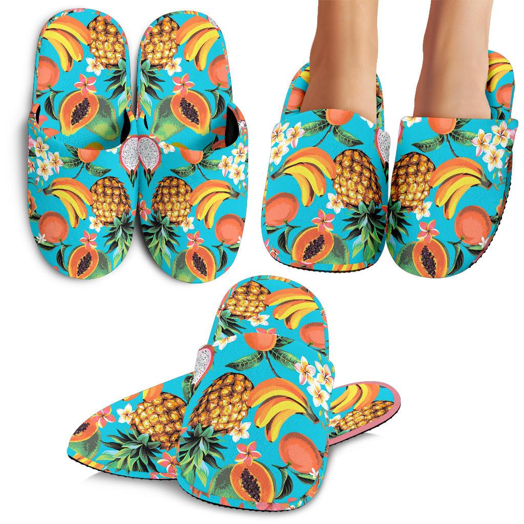 Vintage Tropical Fruits Pattern Print Slippers