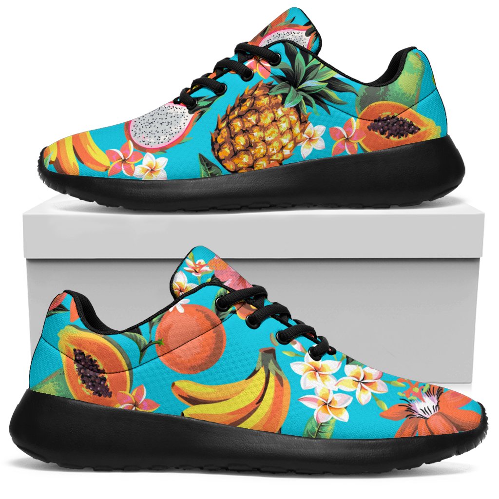 Vintage Tropical Fruits Pattern Print Sport Sneakers