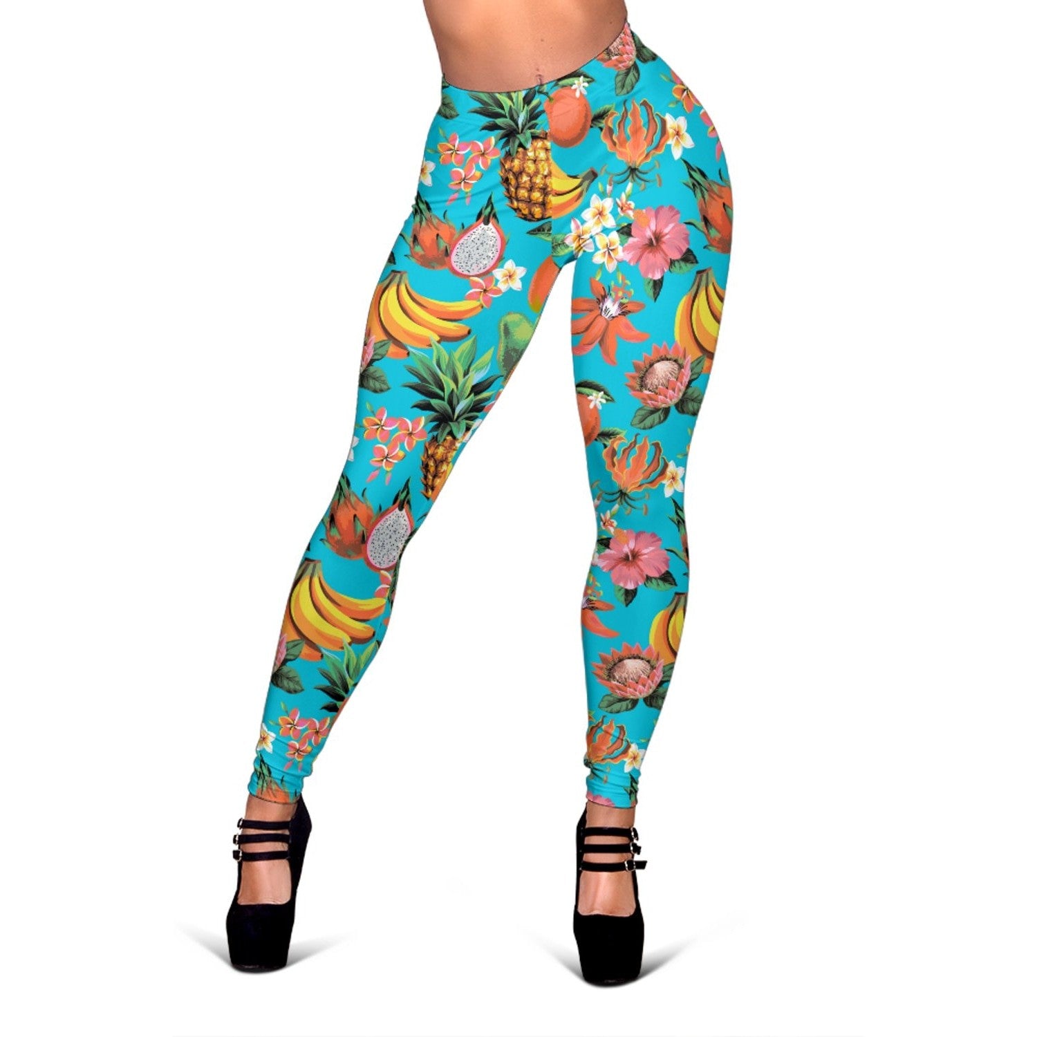 Vintage Tropical Fruits Pattern Print Women's Leggings