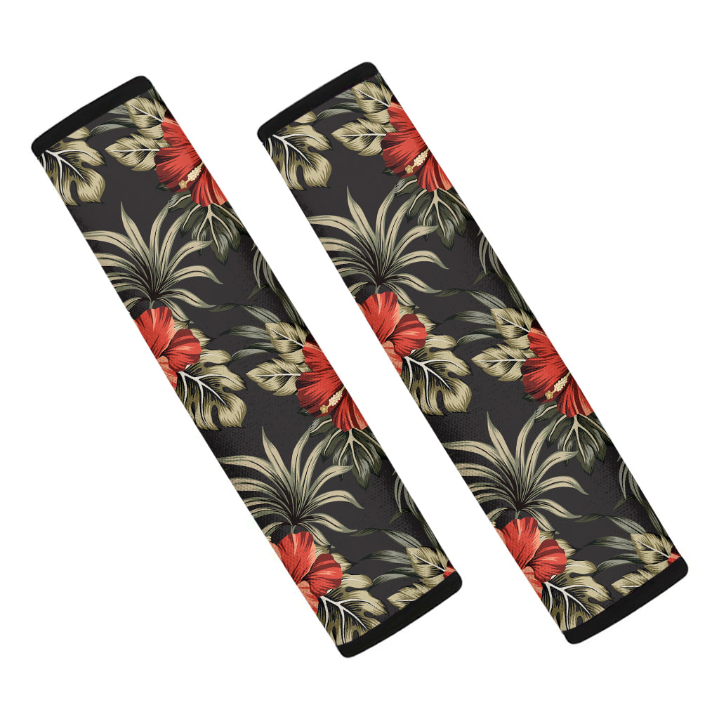 Vintage Tropical Hibiscus Floral Print Car Seat Belt Covers