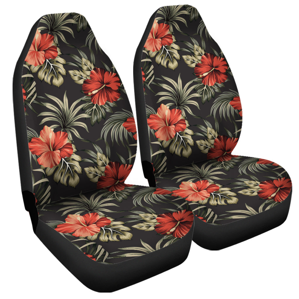 Vintage Tropical Hibiscus Floral Print Universal Fit Car Seat Covers