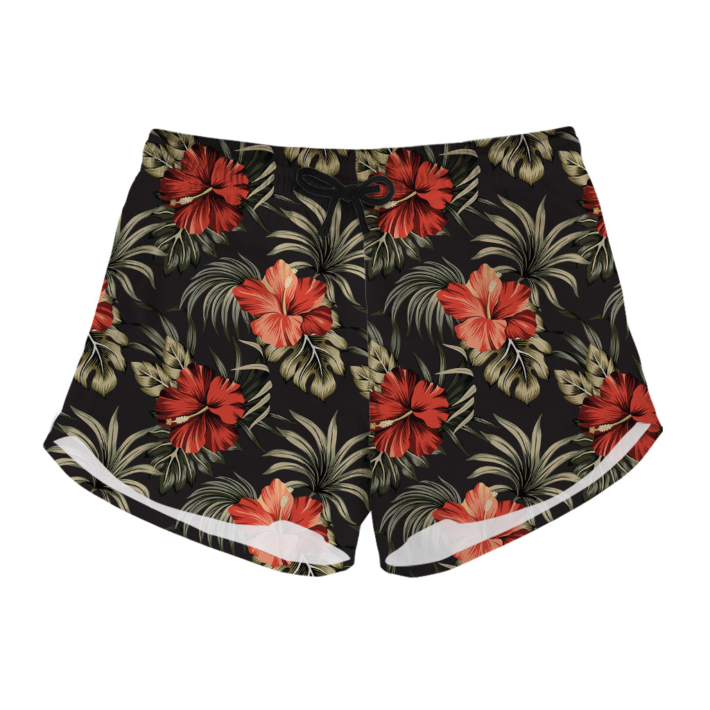 Vintage Tropical Hibiscus Floral Print Women's Shorts