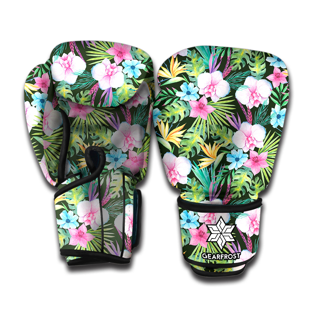 Vintage Tropical Jungle Hawaiian Print Boxing Gloves