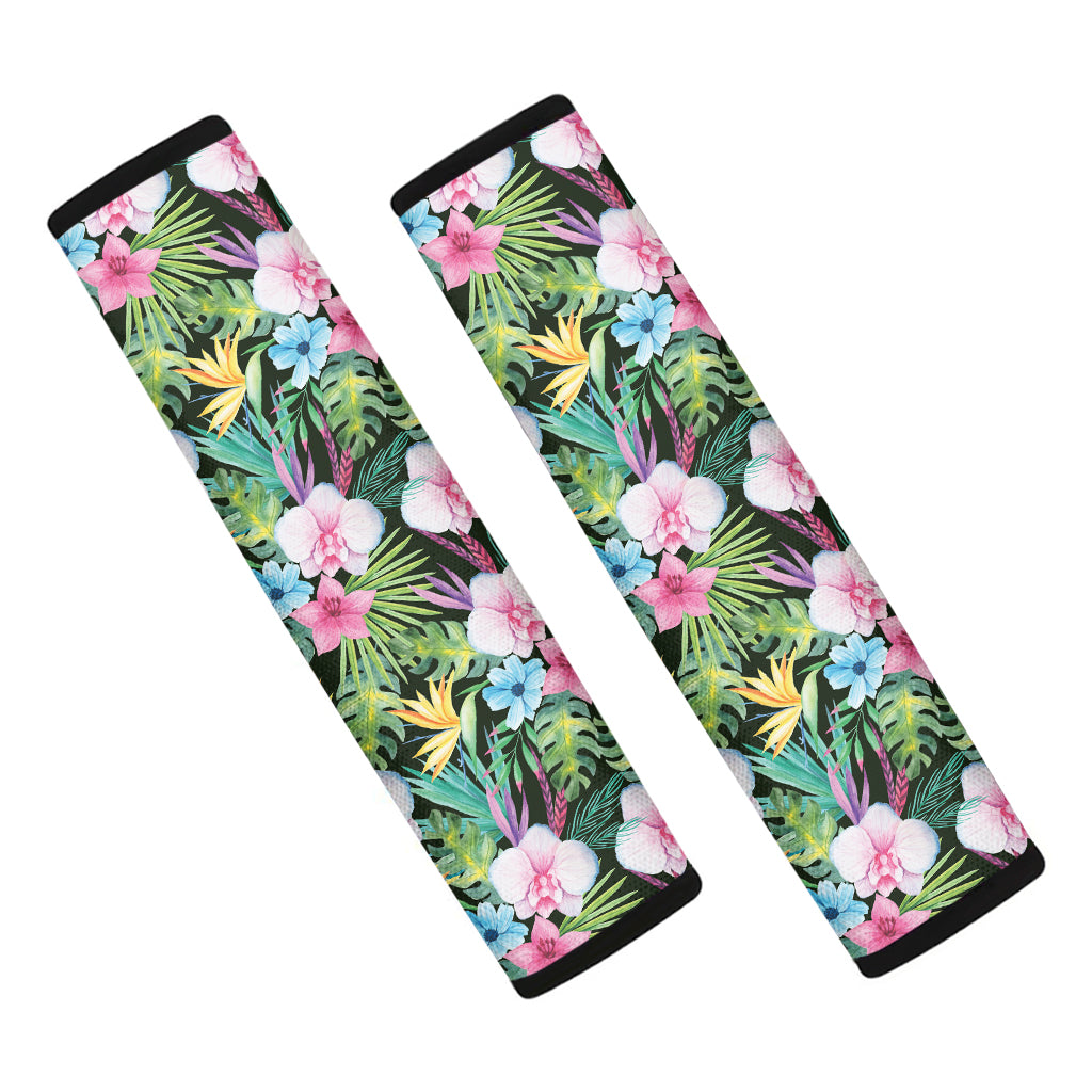 Vintage Tropical Jungle Hawaiian Print Car Seat Belt Covers