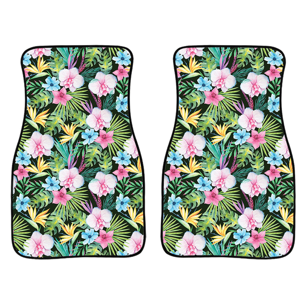 Vintage Tropical Jungle Hawaiian Print Front Car Floor Mats