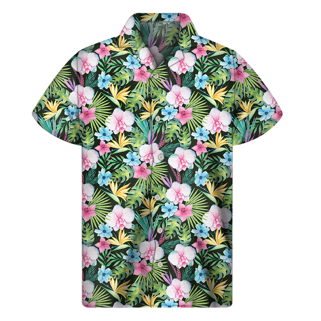 Vintage Tropical Jungle Hawaiian Print Men's Short Sleeve Shirt