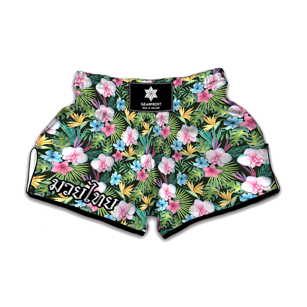 Vintage Tropical Jungle Hawaiian Print Muay Thai Boxing Shorts