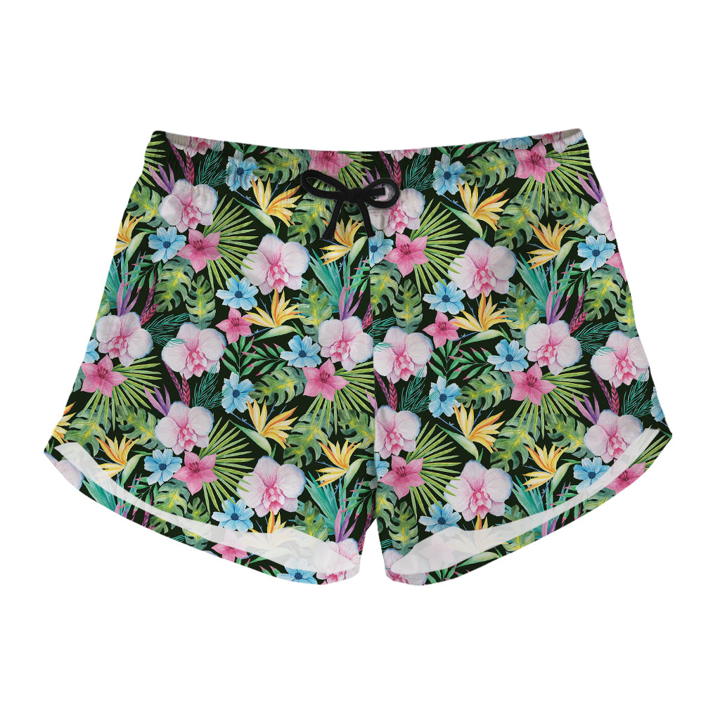 Vintage Tropical Jungle Hawaiian Print Women's Shorts