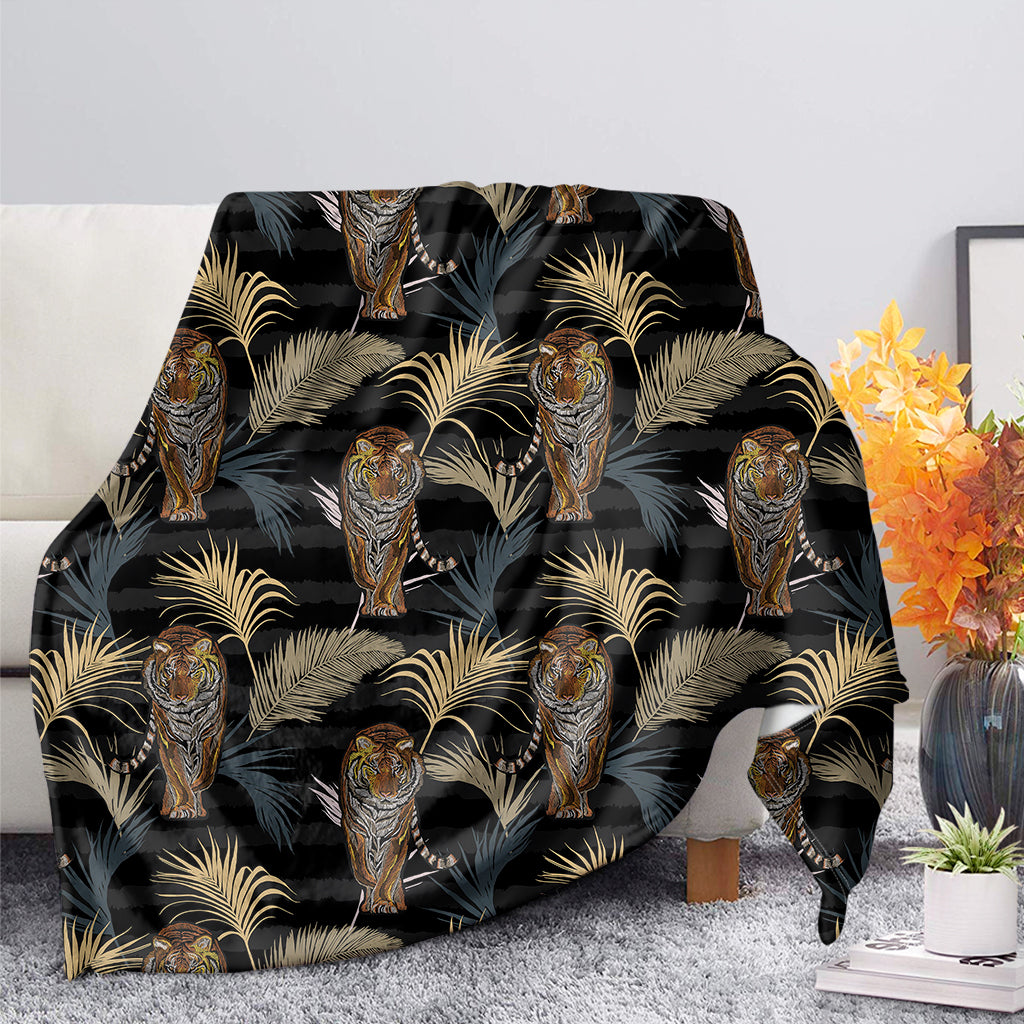 Vintage Tropical Tiger Pattern Print Blanket