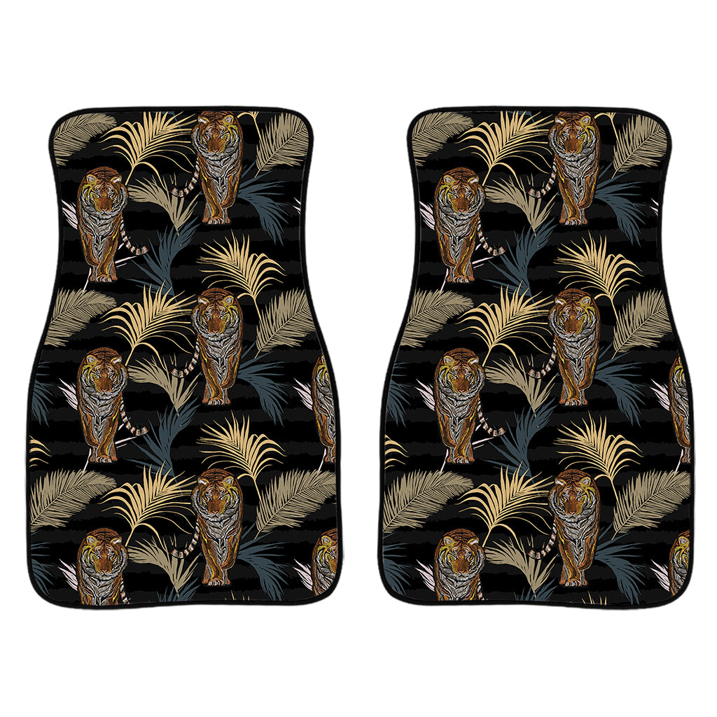 Vintage Tropical Tiger Pattern Print Front Car Floor Mats