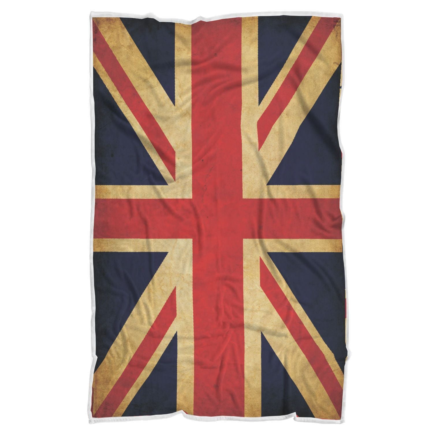 Vintage Union Jack British Flag Print Sherpa Blanket