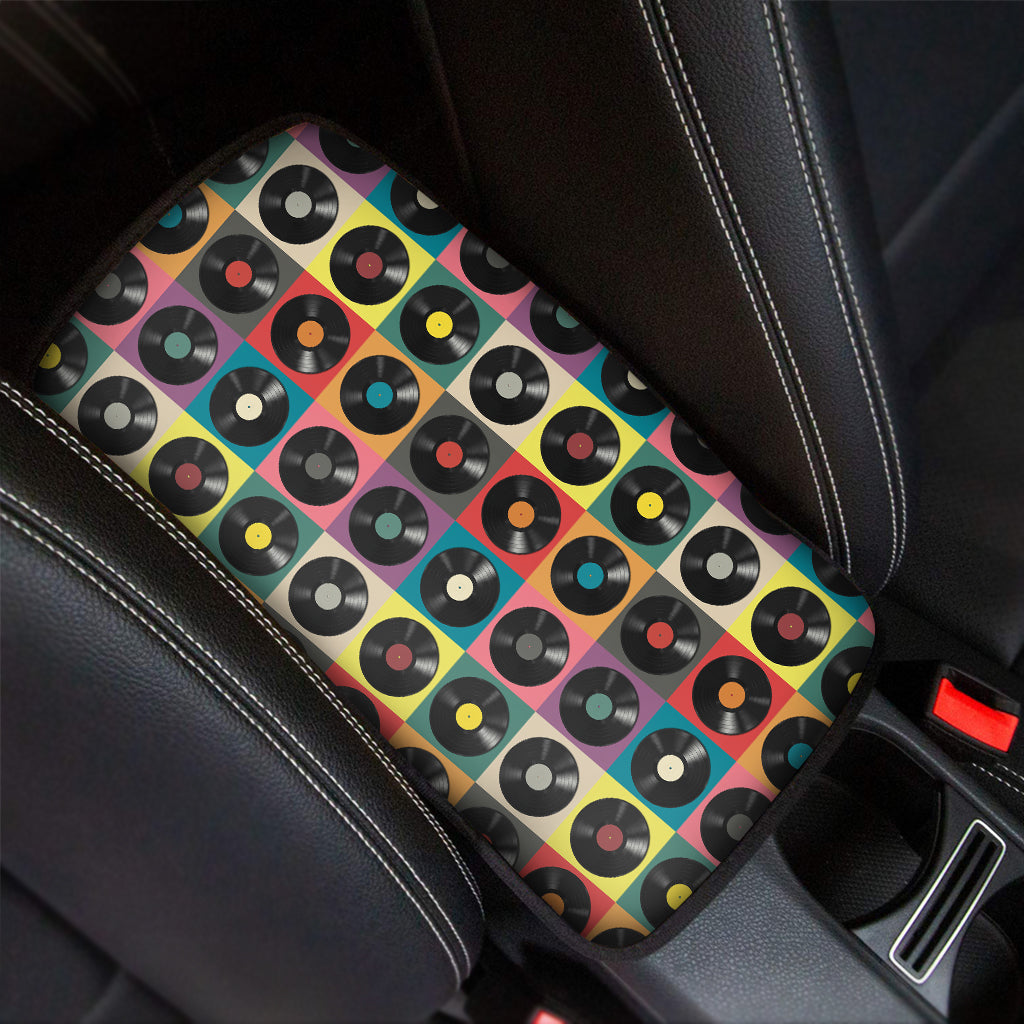 Vintage Vinyl Records Pattern Print Car Center Console Cover