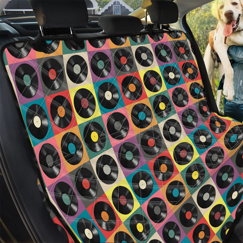 Vintage Vinyl Records Pattern Print Pet Car Back Seat Cover