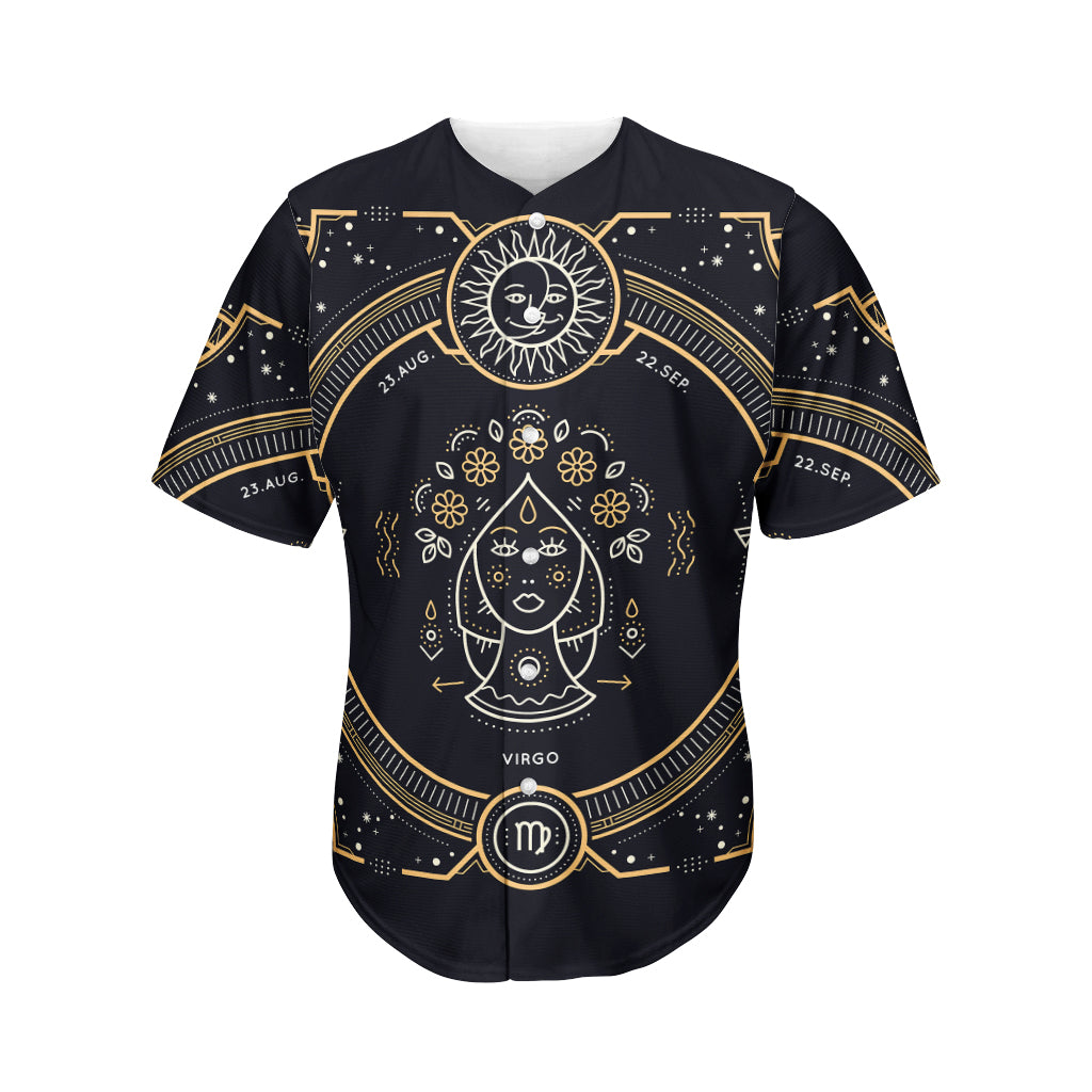 Vintage Virgo Zodiac Sign Print Men's Baseball Jersey