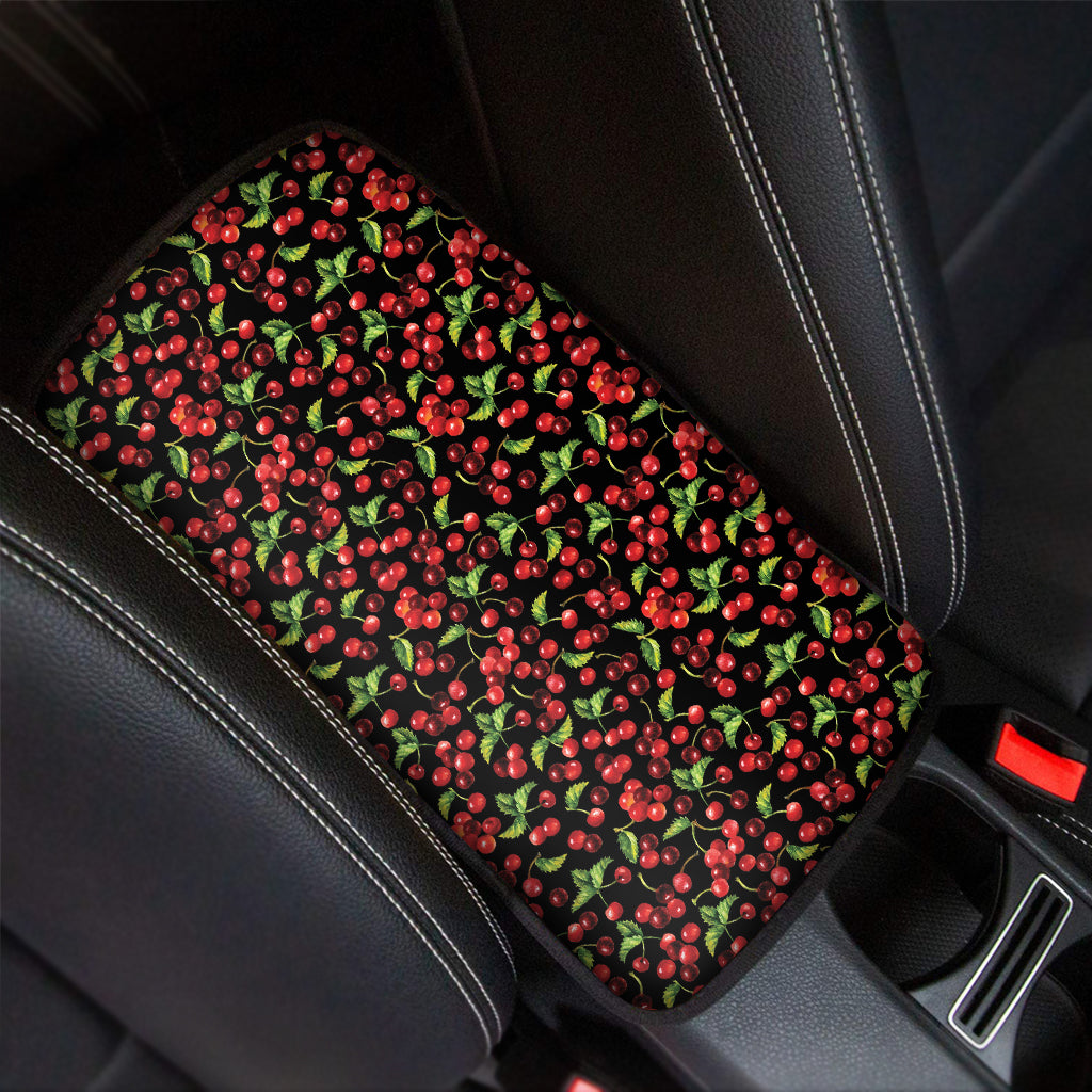 Watercolor Cherry Pattern Print Car Center Console Cover
