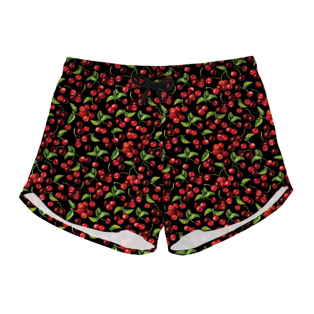 Watercolor Cherry Pattern Print Women's Shorts