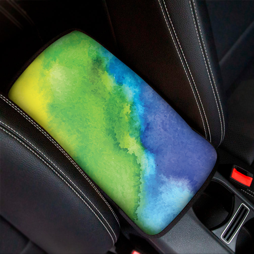 Watercolor Rainbow LGBT Pride Print Car Center Console Cover