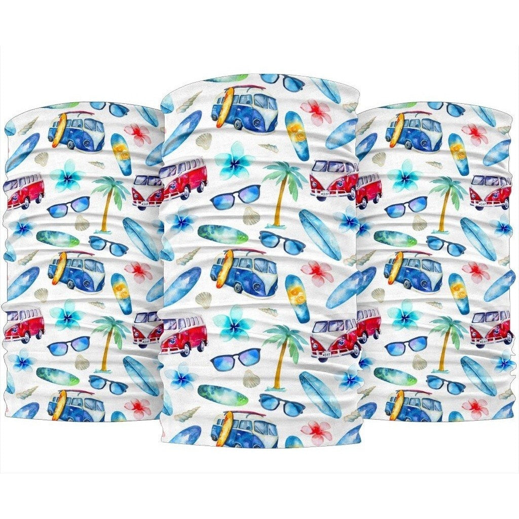 Watercolor Surfing Pattern Print 3-Pack Bandanas