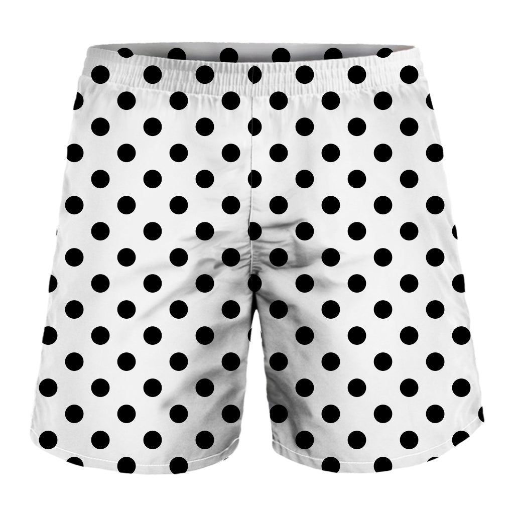 White And Black Polka Dot Pattern Print Men's Shorts