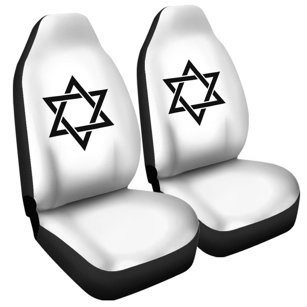 White And Black Star of David Print Universal Fit Car Seat Covers