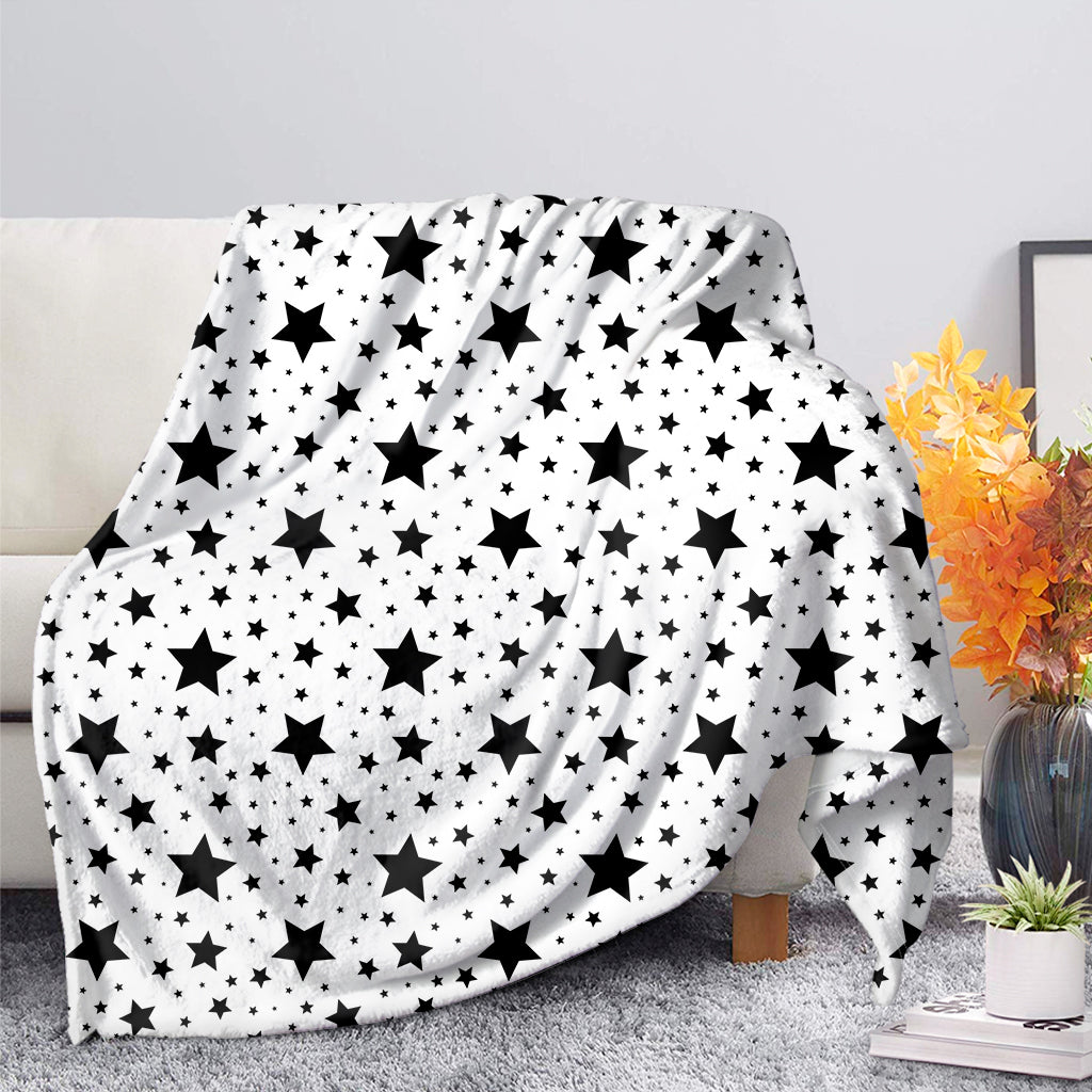 White And Black Star Pattern Print Blanket