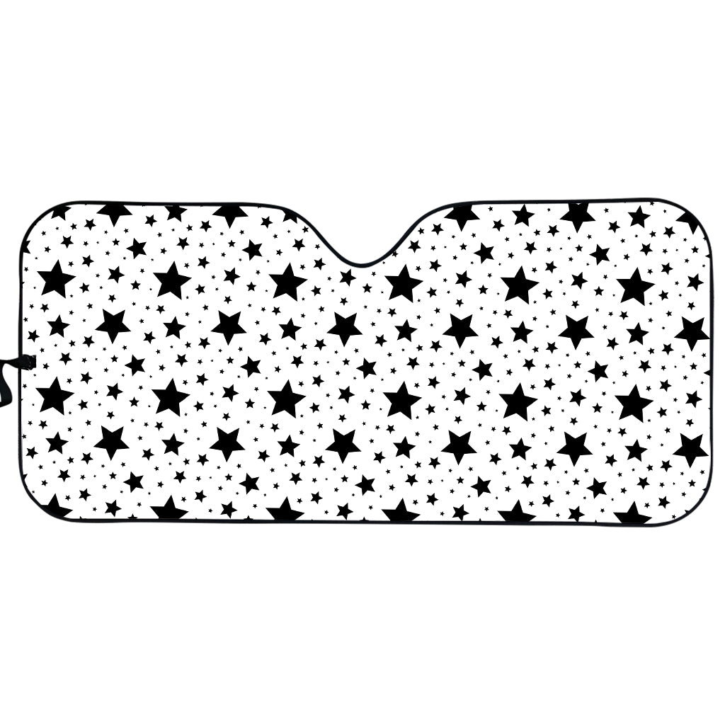 White And Black Star Pattern Print Car Sun Shade