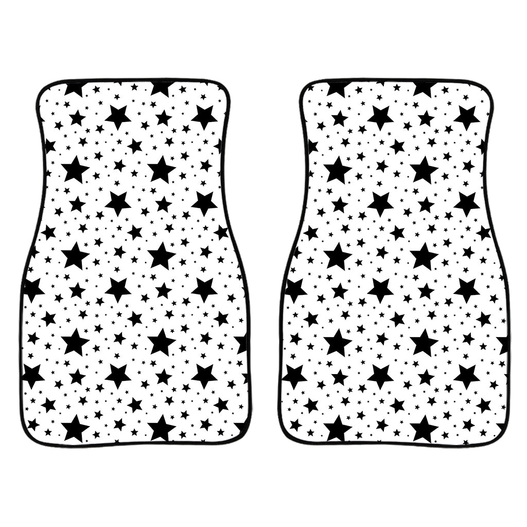 White And Black Star Pattern Print Front Car Floor Mats