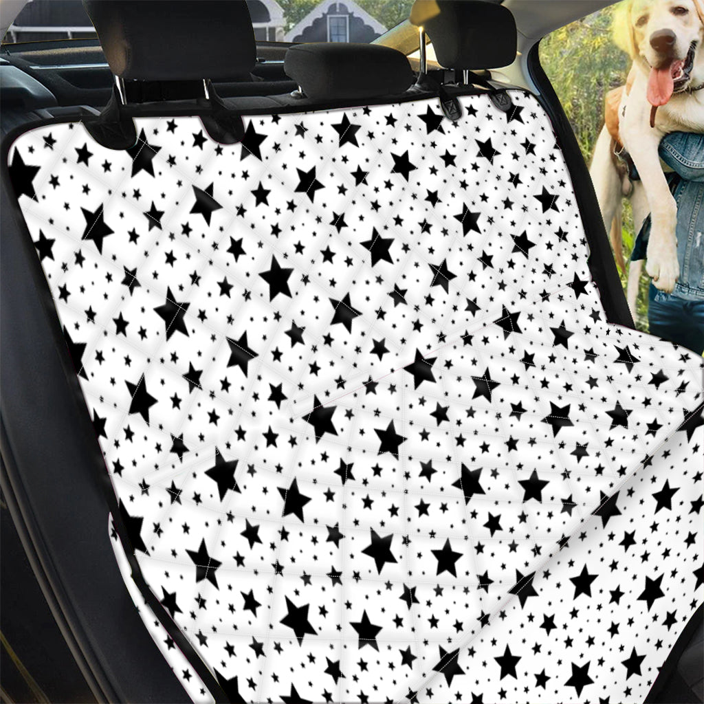 White And Black Star Pattern Print Pet Car Back Seat Cover