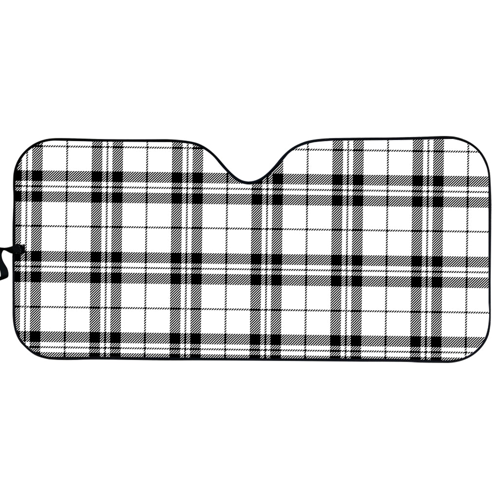 White And Black Tartan Pattern Print Car Sun Shade