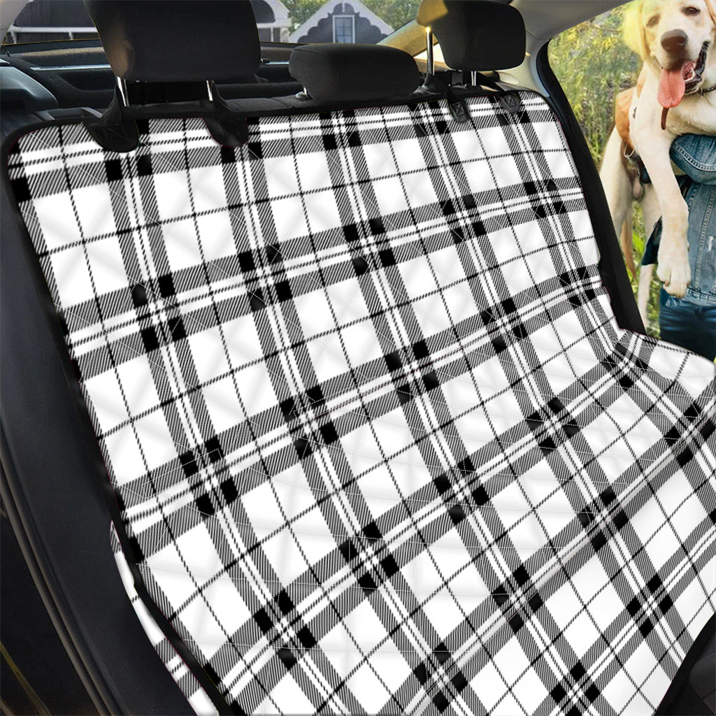 White And Black Tartan Pattern Print Pet Car Back Seat Cover