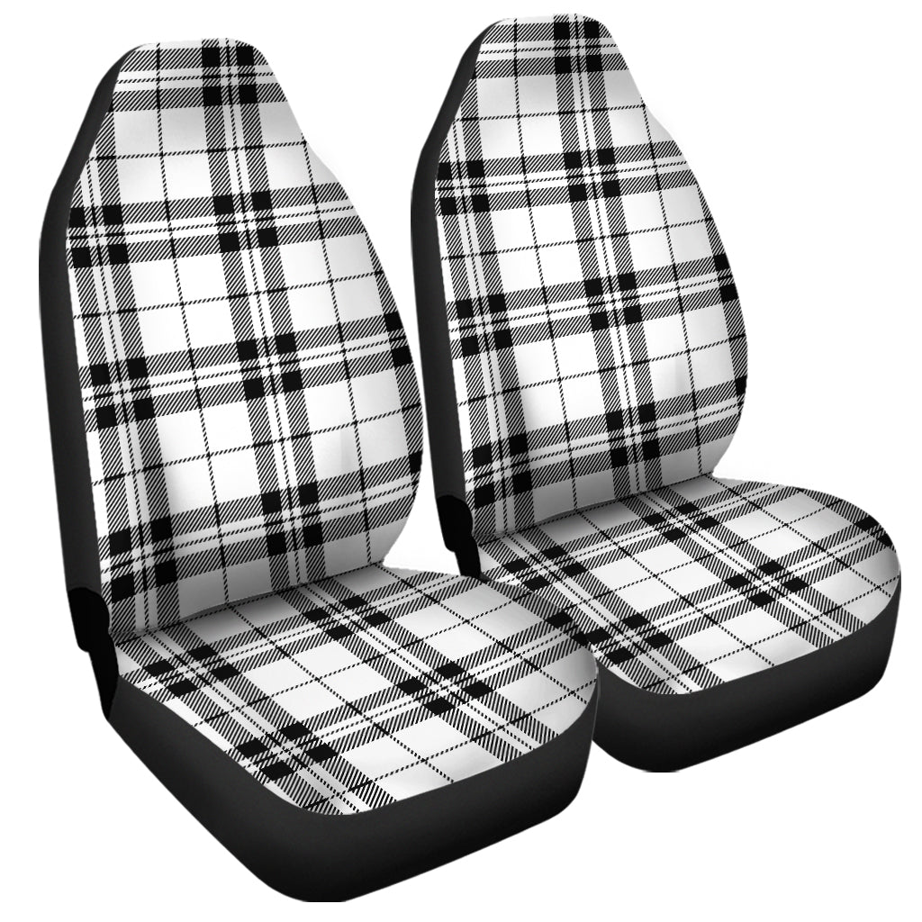 White And Black Tartan Pattern Print Universal Fit Car Seat Covers