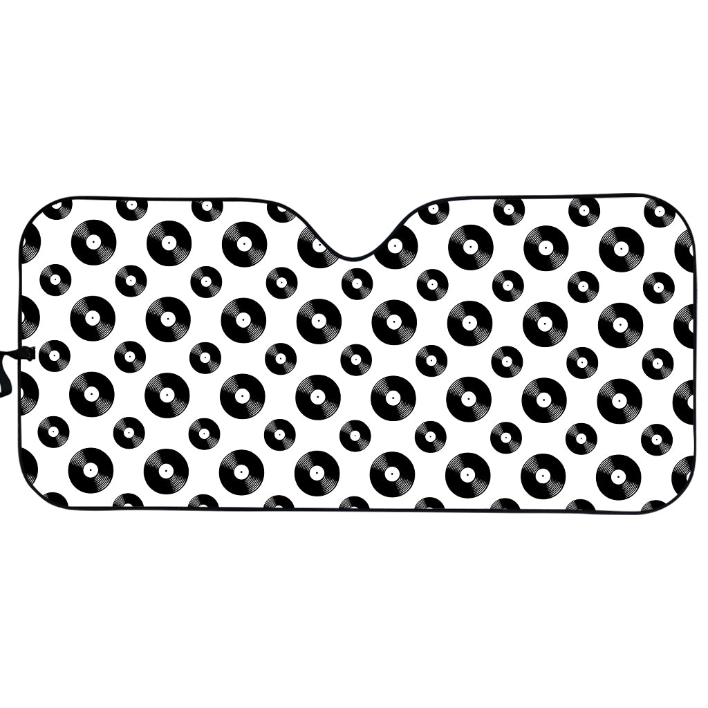 White And Black Vinyl Pattern Print Car Sun Shade