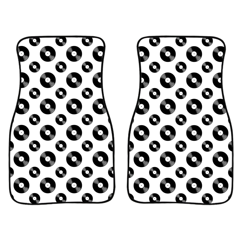 White And Black Vinyl Pattern Print Front Car Floor Mats