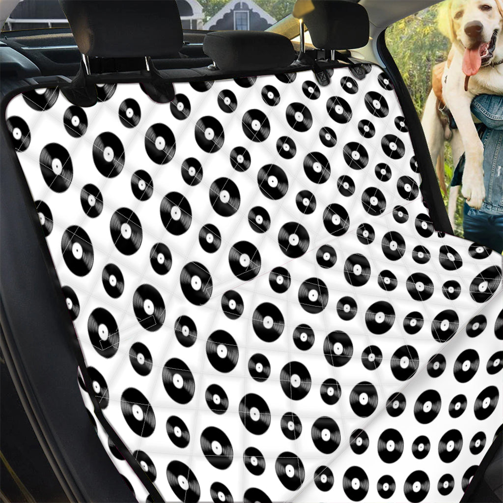 White And Black Vinyl Pattern Print Pet Car Back Seat Cover